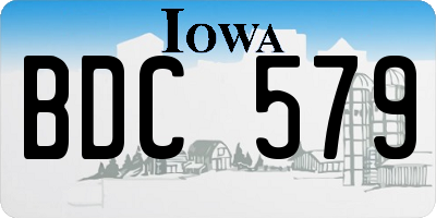 IA license plate BDC579