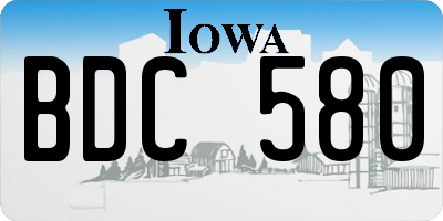 IA license plate BDC580