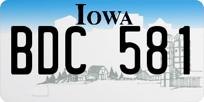 IA license plate BDC581