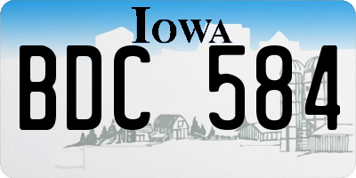 IA license plate BDC584