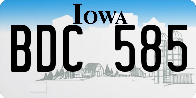 IA license plate BDC585