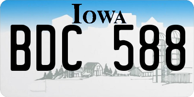 IA license plate BDC588