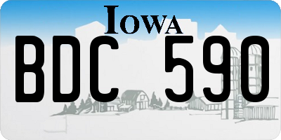 IA license plate BDC590