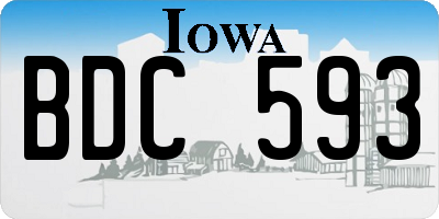 IA license plate BDC593