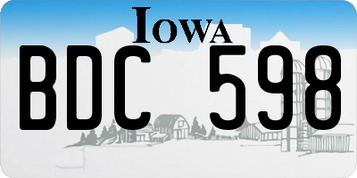 IA license plate BDC598