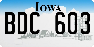 IA license plate BDC603
