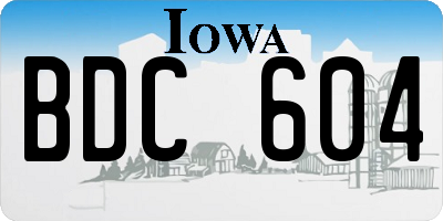 IA license plate BDC604