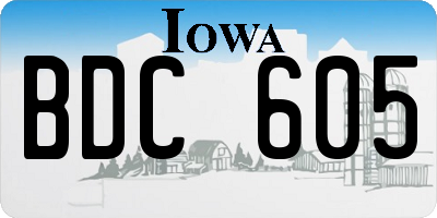 IA license plate BDC605