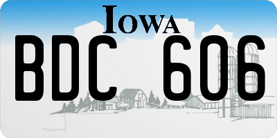 IA license plate BDC606