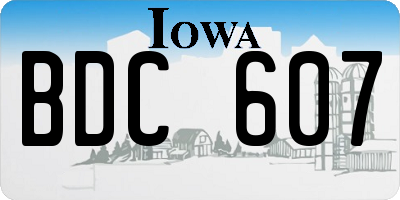 IA license plate BDC607