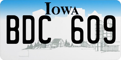 IA license plate BDC609