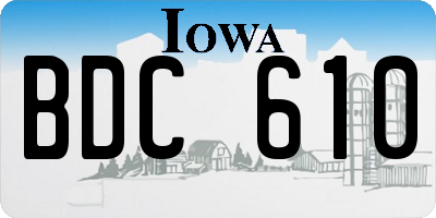 IA license plate BDC610