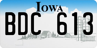 IA license plate BDC613