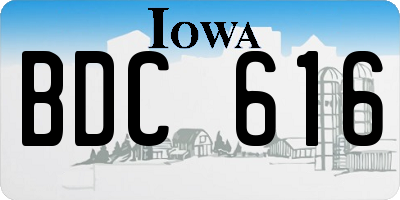 IA license plate BDC616