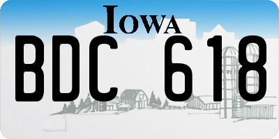 IA license plate BDC618