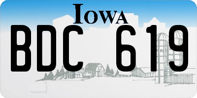IA license plate BDC619