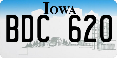 IA license plate BDC620