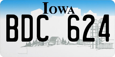 IA license plate BDC624