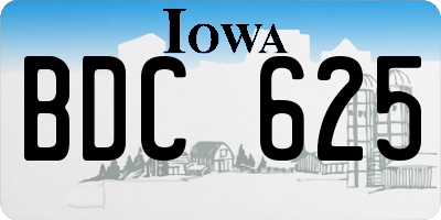 IA license plate BDC625