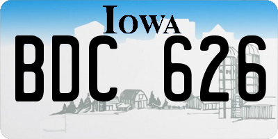 IA license plate BDC626