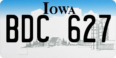 IA license plate BDC627