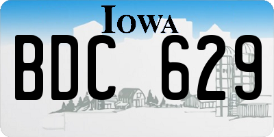 IA license plate BDC629