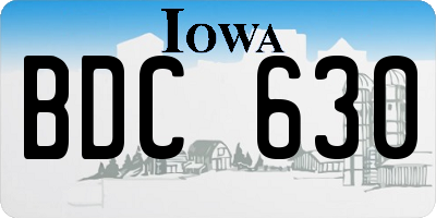 IA license plate BDC630