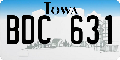IA license plate BDC631