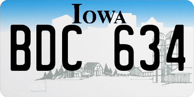 IA license plate BDC634