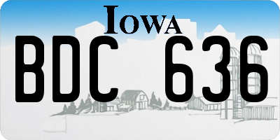 IA license plate BDC636