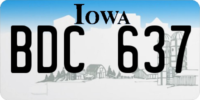 IA license plate BDC637