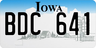 IA license plate BDC641