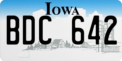 IA license plate BDC642