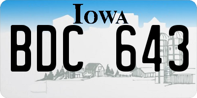 IA license plate BDC643