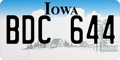 IA license plate BDC644