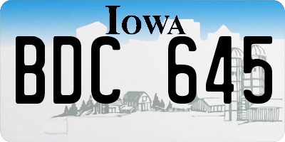 IA license plate BDC645