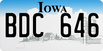 IA license plate BDC646