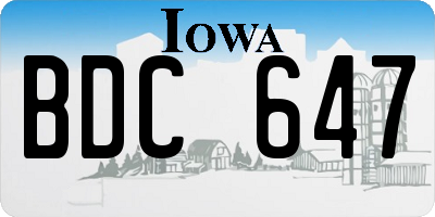 IA license plate BDC647