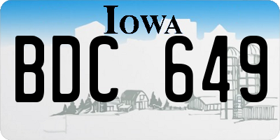 IA license plate BDC649