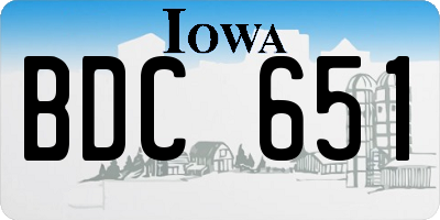 IA license plate BDC651