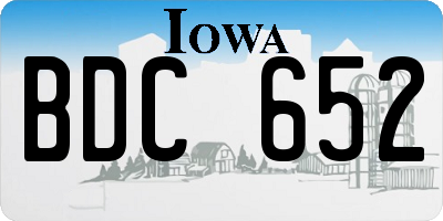 IA license plate BDC652