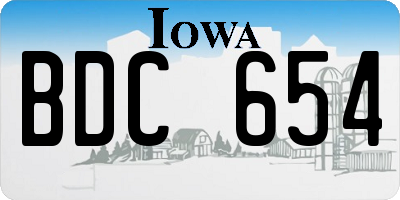 IA license plate BDC654