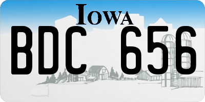 IA license plate BDC656