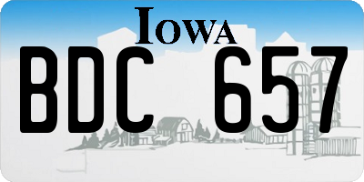 IA license plate BDC657