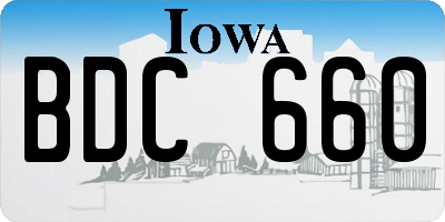 IA license plate BDC660