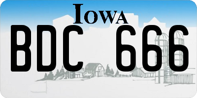 IA license plate BDC666