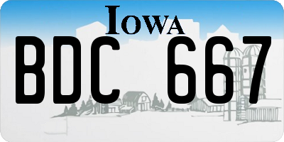 IA license plate BDC667