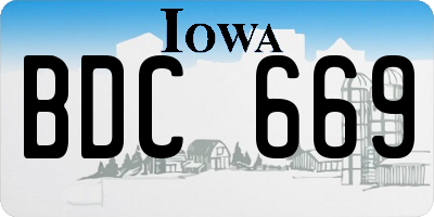 IA license plate BDC669