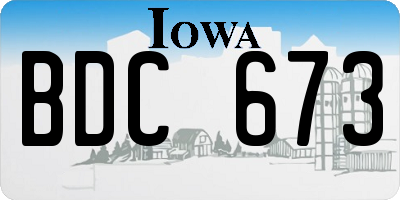 IA license plate BDC673