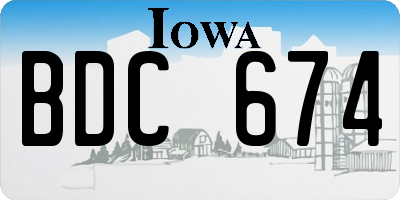 IA license plate BDC674